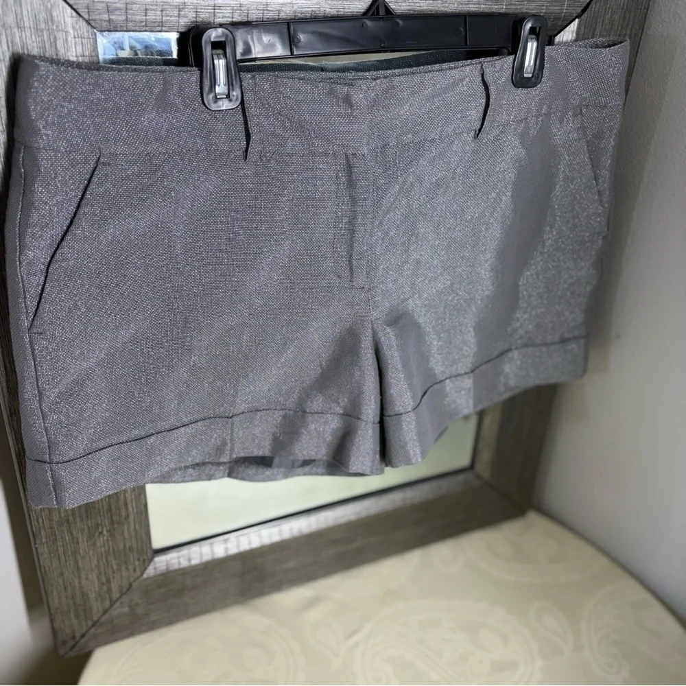 New York & Company Gray metallic Flat Front Shorts